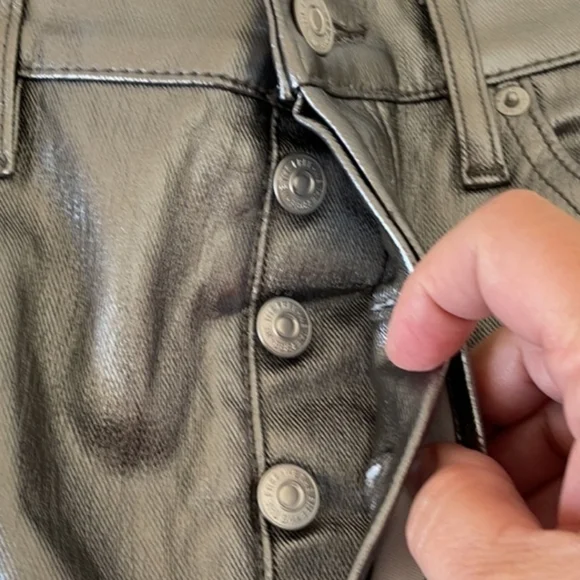 Free People Phoenix Coated Silver Metallic Jeans 30 - Picture 6 of 10